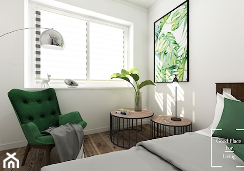 Eklektyczne mieszkanie w Katowicach - Mała biała sypialnia, styl nowoczesny - zdjęcie od Good Place For Living