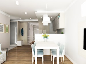 Mieszkanie 56.5 m2 Reduta - Średnia biała jadalnia w salonie, styl nowoczesny - zdjęcie od Good Place For Living