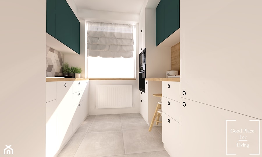 Granatowy akcent w mieszkaniu na Dobrego pasterza - Kuchnia, styl nowoczesny - zdjęcie od Good Place For Living