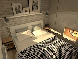 Mieszkanie w stylu loft - Mała biała sypialnia, styl nowoczesny - zdjęcie od Good Place For Living
