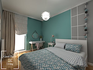 Osiedle Fi - 48 m2 - Średnia turkusowa sypialnia, styl nowoczesny - zdjęcie od Good Place For Living