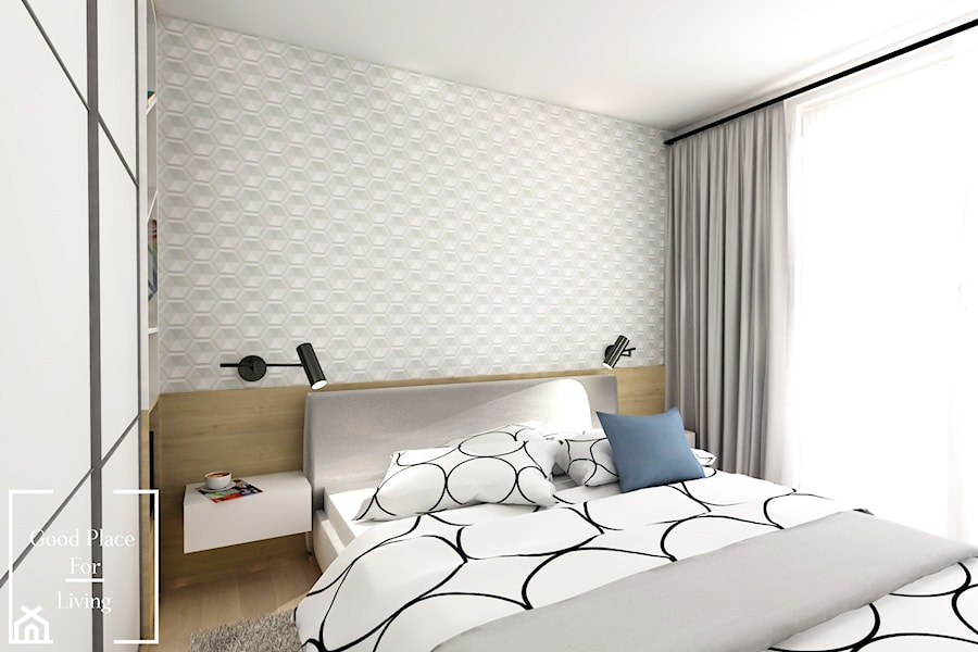 Mieszkanie, Bagry Park - Średnia biała sypialnia, styl industrialny - zdjęcie od Good Place For Living