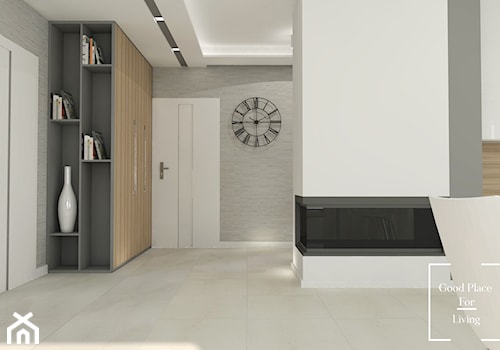 Dom jednorodzinny, Puławy - Średni biały szary hol / przedpokój, styl minimalistyczny - zdjęcie od Good Place For Living