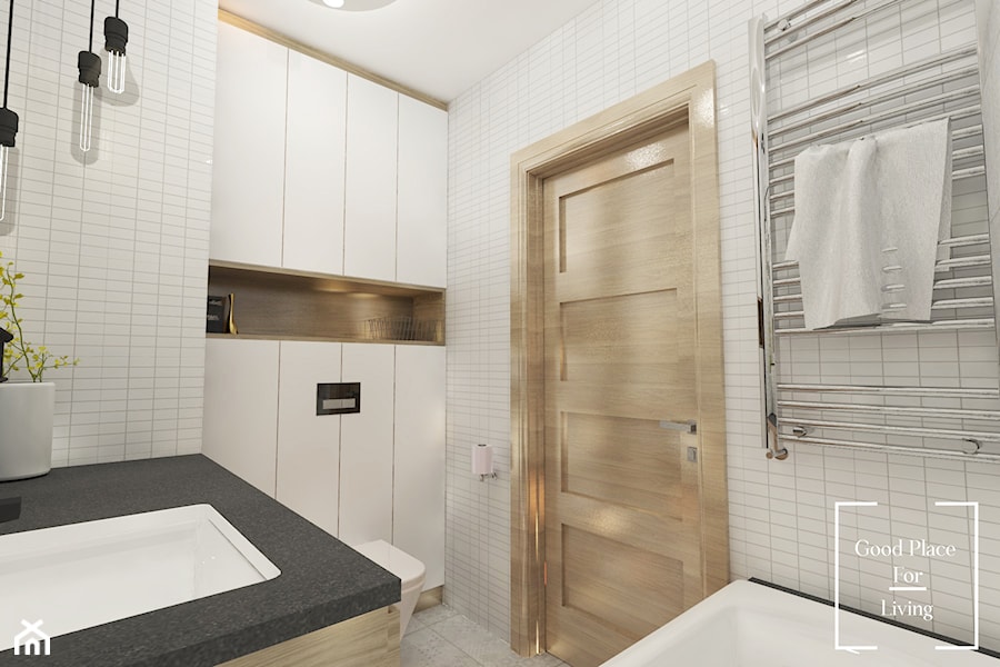 Średnia bez okna łazienka, styl industrialny - zdjęcie od Good Place For Living