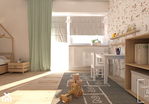 Nowoczesny dom w Zabierzowie z nutą przytulności - Średni biały pokój dziecka dla dziecka dla dziewczynki, styl nowoczesny - zdjęcie od Good Place For Living