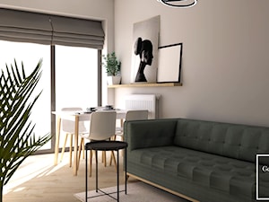 Nowoczesne mieszkanie, ul.Reduta - Średni beżowy salon z jadalnią, styl nowoczesny - zdjęcie od Good Place For Living