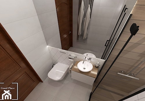 Funkcjonalna łazienka na 3m2 - Mała bez okna łazienka - zdjęcie od Good Place For Living