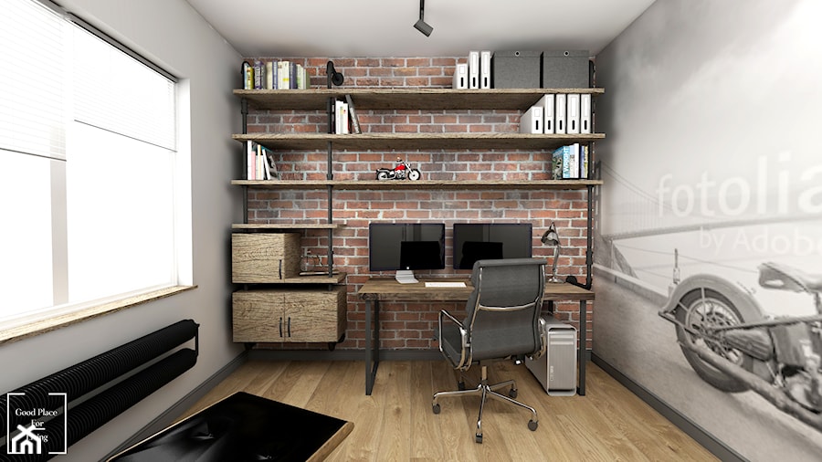Przytulny industrial - Średnie biuro, styl industrialny - zdjęcie od Good Place For Living