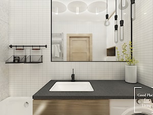 Średnia bez okna z pralką / suszarką z punktowym oświetleniem łazienka, styl industrialny - zdjęcie od Good Place For Living
