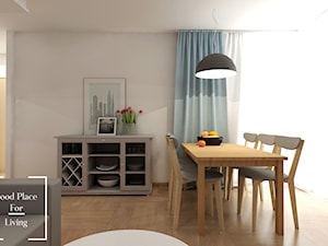 Apartamenty Saska nad Jeziorem - Średnia biała jadalnia w salonie, styl skandynawski - zdjęcie od Good Place For Living