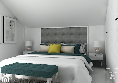Eklektyzm - Średnia biała sypialnia na poddaszu, styl nowoczesny - zdjęcie od Good Place For Living