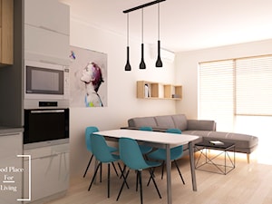 Ul. Bajeczna - Średnia biała jadalnia w salonie w kuchni - zdjęcie od Good Place For Living