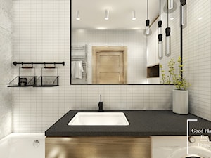 Średnia na poddaszu bez okna z pralką / suszarką łazienka, styl industrialny - zdjęcie od Good Place For Living