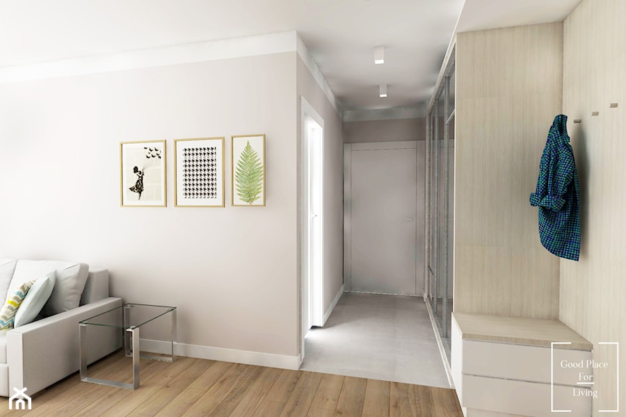 Mieszkanie 56.5 m2 Reduta - Mały szary salon, styl nowoczesny - zdjęcie od Good Place For Living