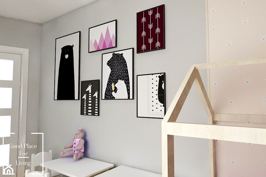 Pokój sióstr - Średni szary pokój dziecka dla dziecka dla dziewczynki, styl skandynawski - zdjęcie od Good Place For Living