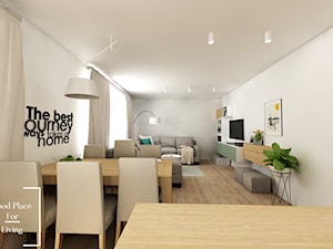 Salon z aneksem - Tymbark - Średni biały salon, styl nowoczesny - zdjęcie od Good Place For Living