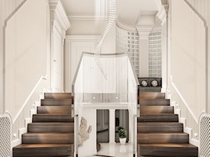 Przebudowa wnętrz willi w stylu glamour - Schody, styl glamour - zdjęcie od KJ Architekci