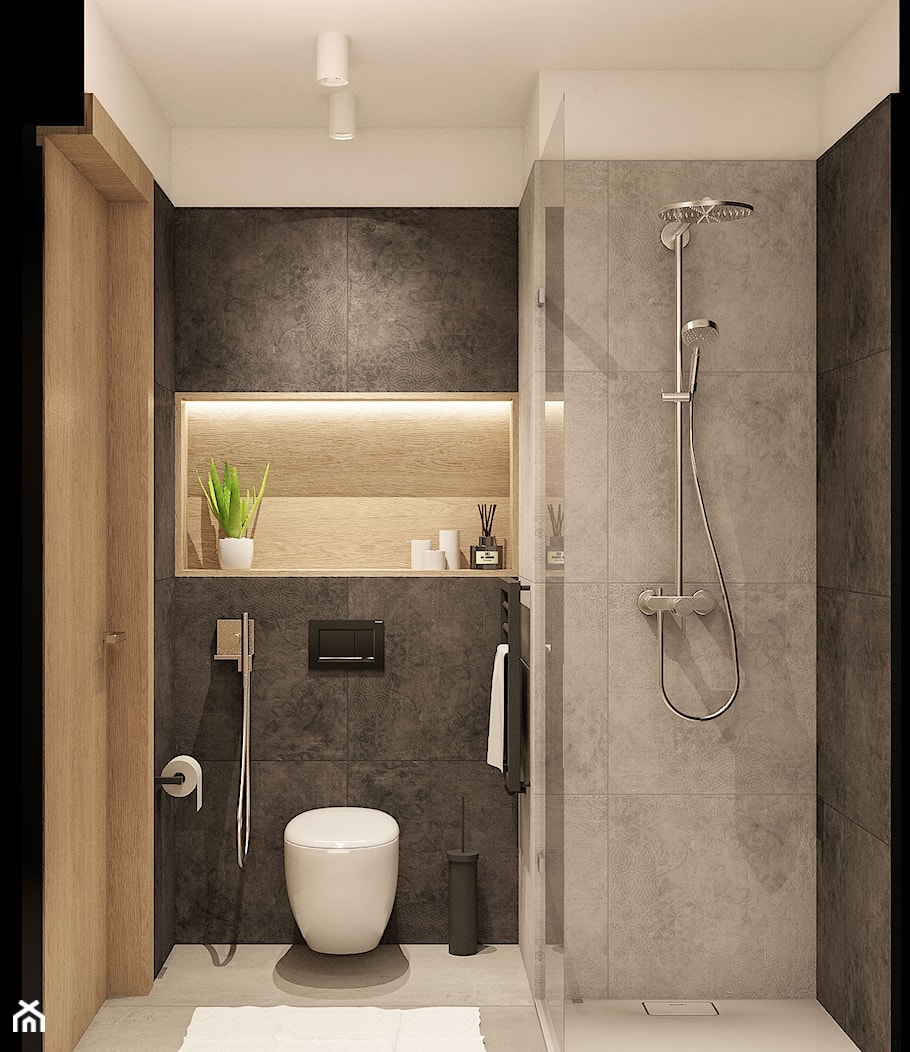 Wnętrze eleganckiego loftu - Mała bez okna łazienka, styl industrialny - zdjęcie od KJ Architekci - Homebook