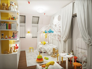 Projekt wnętrz domu w Warszawie - Średni biały żółty pokój dziecka dla dziecka dla chłopca dla dziewczynki, styl tradycyjny - zdjęcie od KJ Architekci