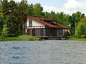 widok od jeziora (płn-wsch) - stan projektowany - zdjęcie od SAMM Studio Architektoniczne Michał Majewski