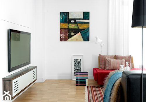 Mieszkanie Architekta - Średni biały salon, styl nowoczesny - zdjęcie od Black Oak Studio