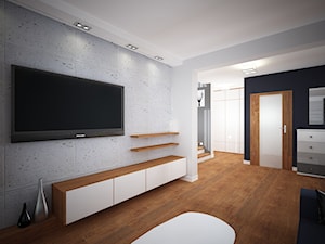 Granatowa strona betonu - Salon, styl nowoczesny - zdjęcie od PTW Studio