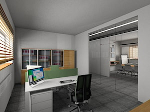 Przestrzeń biurowo -handlowa - Średnie białe szare biuro, styl nowoczesny - zdjęcie od INSIDE PROJEKTOWANIE WNĘTRZ