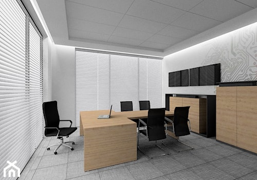 Przestrzeń biurowo -handlowa - Duże szare biuro, styl nowoczesny - zdjęcie od INSIDE PROJEKTOWANIE WNĘTRZ
