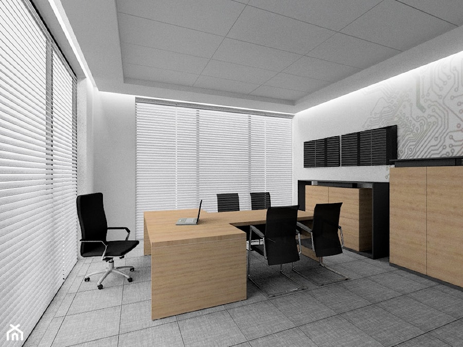 Przestrzeń biurowo -handlowa - Duże szare biuro, styl nowoczesny - zdjęcie od INSIDE PROJEKTOWANIE WNĘTRZ