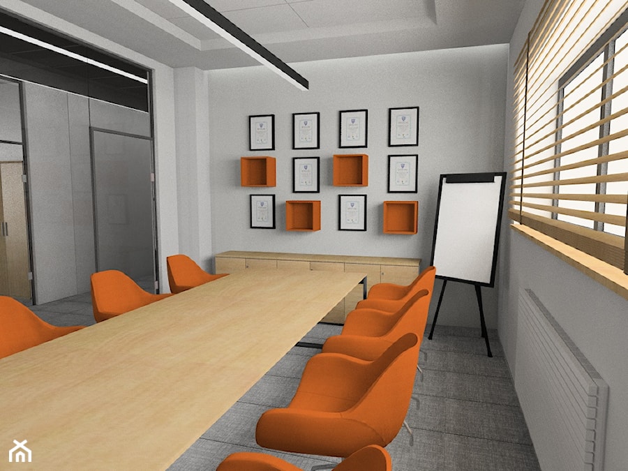 Przestrzeń biurowo -handlowa - Średnie białe biuro, styl nowoczesny - zdjęcie od INSIDE PROJEKTOWANIE WNĘTRZ