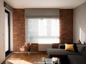 Cegła w mieszkaniu - Salon, styl nowoczesny - zdjęcie od Za murami za dachami