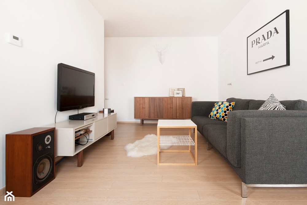 Mieszkanie dla młodych - Mały biały salon, styl nowoczesny - zdjęcie od Za murami za dachami - Homebook