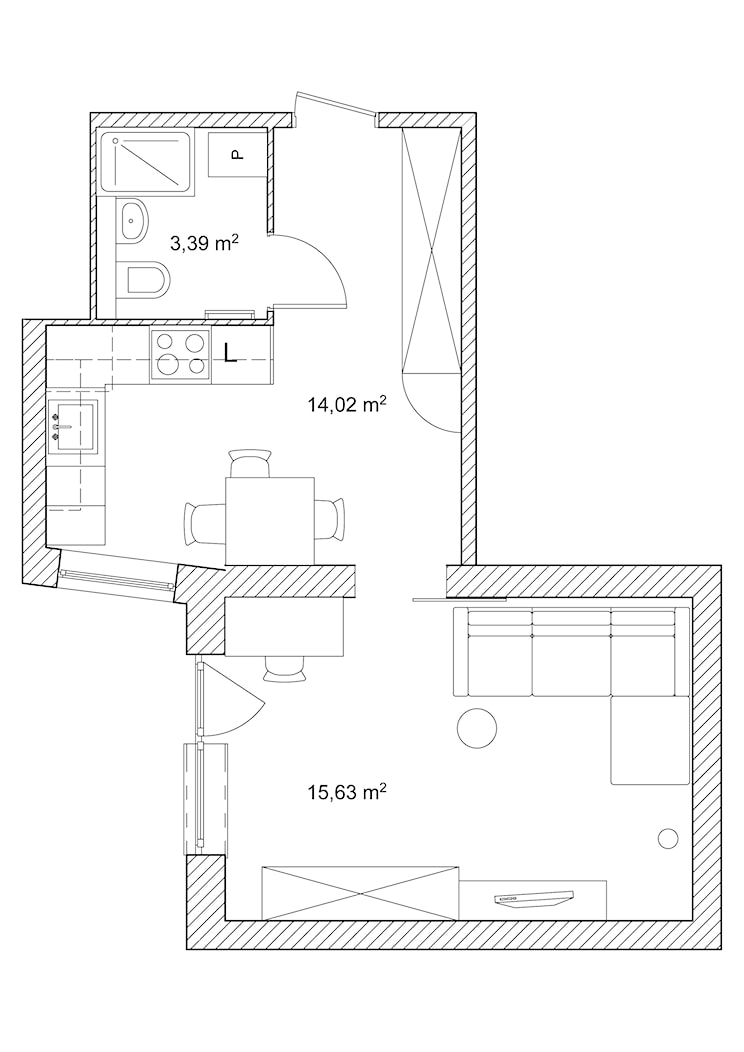 rzut mieszkania - zdjęcie od Kraupe Studio - Homebook