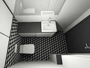 Bliźniak czarno biały - Łazienka, styl nowoczesny - zdjęcie od Kraupe Studio