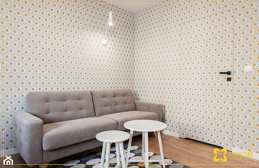 Realizacja:: 2 pokojowe mieszkanie 36 m2 w Krakowie - Salon, styl nowoczesny - zdjęcie od freshR - pracownia projektowa