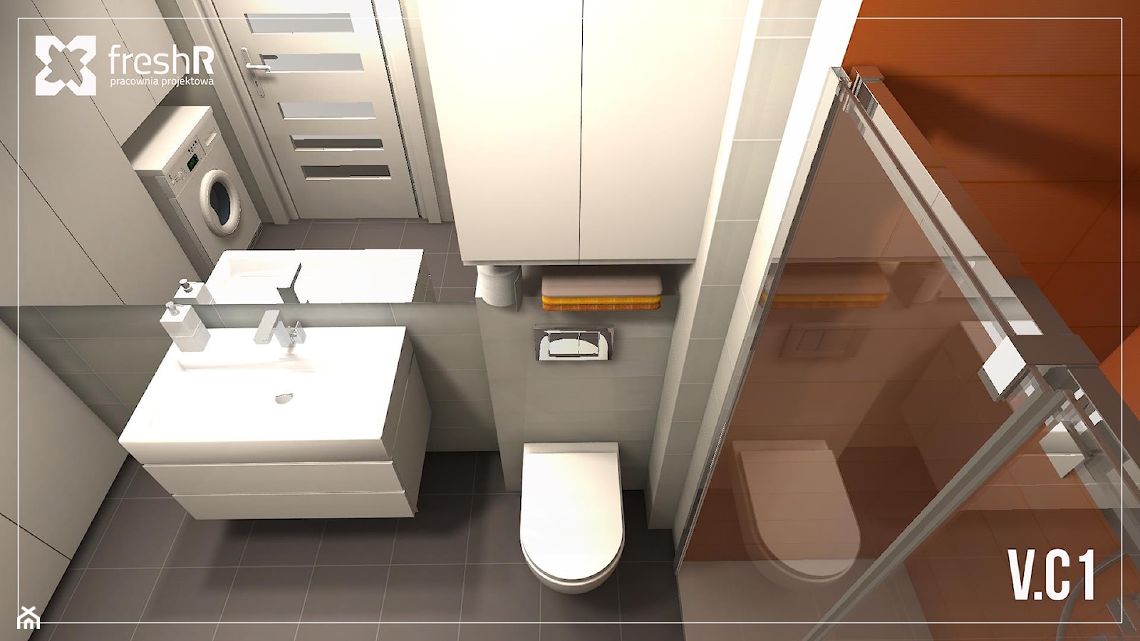 Mała łazienka w czterech odsłonach - Łazienka, styl nowoczesny - zdjęcie od freshR - pracownia projektowa - Homebook