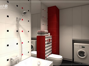 Mała łazienka w czterech odsłonach - Średnia bez okna z pralką / suszarką łazienka, styl nowoczesny - zdjęcie od freshR - pracownia projektowa