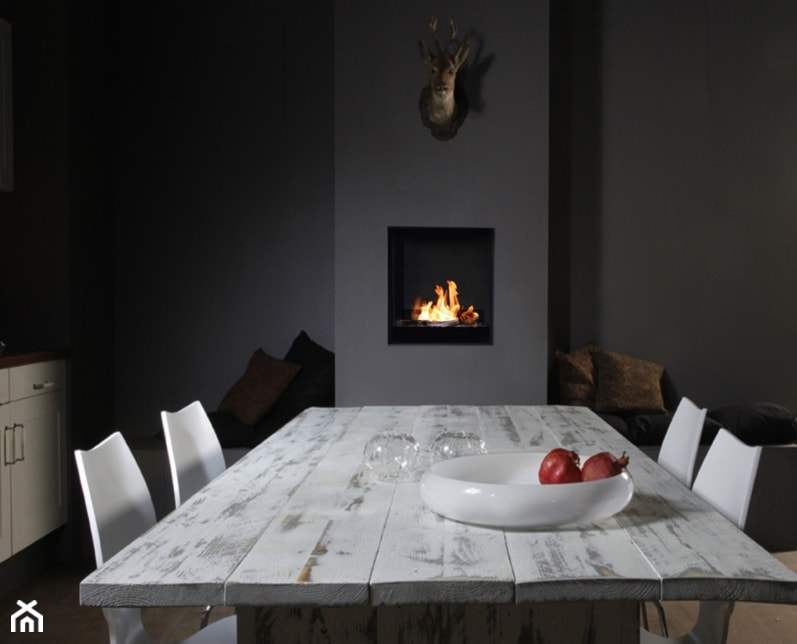 Średnia czarna jadalnia jako osobne pomieszczenie, styl nowoczesny - zdjęcie od Efekciarnia
