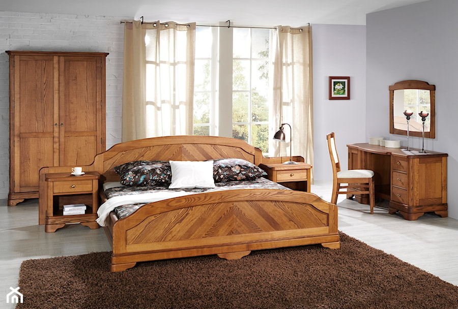 Sypialnia - Średnia szara sypialnia, styl tradycyjny - zdjęcie od Fabryka Mebli ‘’UNIMEBEL” Jan Mucha