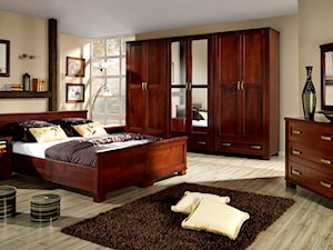 Sypialnia - Duża beżowa sypialnia, styl tradycyjny - zdjęcie od Fabryka Mebli ‘’UNIMEBEL” Jan Mucha