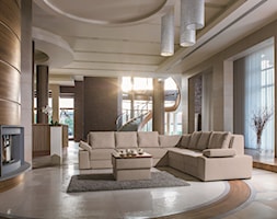 Plaza - Duży beżowy salon, styl tradycyjny - zdjęcie od Fabryka Mebli ‘’UNIMEBEL” Jan Mucha - Homebook