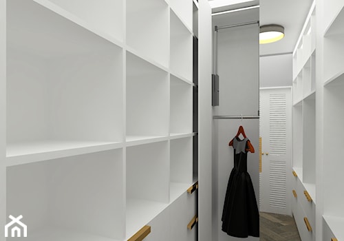 Elegancki granat- Projekt wnętrza apartamentu w Kielcach. - Garderoba, styl glamour - zdjęcie od FUTURUM ARCHITECTURE
