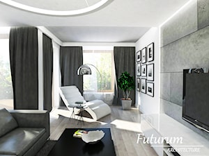 Projekt wnętrza segmentu, Szczecin - Średni biały szary salon, styl nowoczesny - zdjęcie od FUTURUM ARCHITECTURE