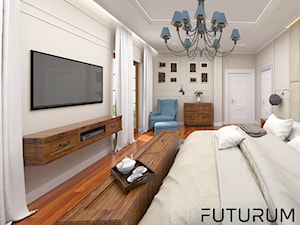Projekt wnętrza domu pod Warszawą, styl klasyczny - Średnia szara sypialnia, styl rustykalny - zdjęcie od FUTURUM ARCHITECTURE