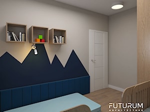 Projekt mieszkania, ul.Orlińskiego - Mały szary pokój dziecka dla nastolatka dla chłopca dla dziewczynki, styl nowoczesny - zdjęcie od FUTURUM ARCHITECTURE