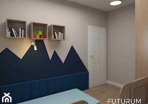 Projekt mieszkania, ul.Orlińskiego - Mały szary pokój dziecka dla nastolatka dla chłopca dla dziewczynki, styl nowoczesny - zdjęcie od FUTURUM ARCHITECTURE