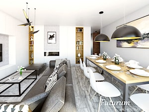 Projekt wnętrza mieszkania, Olkusz - Salon, styl skandynawski - zdjęcie od FUTURUM ARCHITECTURE