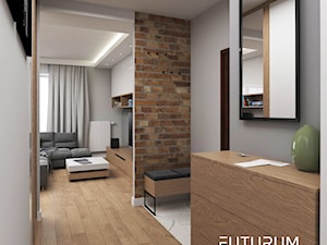 Projekt mieszkania, ul.Orlińskiego - Średni beżowy biały hol / przedpokój, styl nowoczesny - zdjęcie od FUTURUM ARCHITECTURE