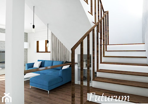Dom jednorodzinny, Bytom - Średni biały szary salon, styl nowoczesny - zdjęcie od FUTURUM ARCHITECTURE