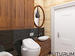 Projekt wnętrza domu pod Warszawą, styl klasyczny - Mała łazienka, styl rustykalny - zdjęcie od FUTURUM ARCHITECTURE